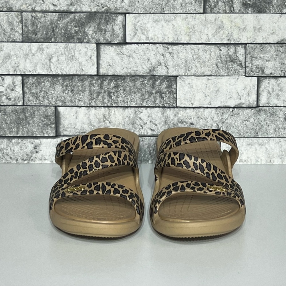 Crocs Womens 9 Leopard Print Women's Wedge Sandals - Picture 2 of 7